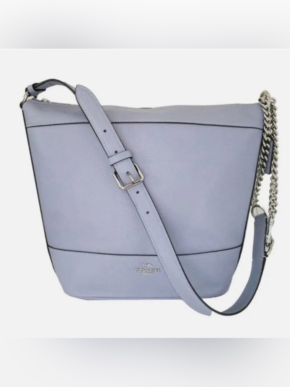 Preloved COACH Paxton Duffle Blue Steel Pebble Leather Shoulder Crossbody Bag